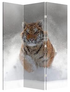 Paravan - Tigar koji trči po snijegu (126x170 cm)