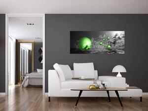 Slika zelenih apstraktnih kugli (120x50 cm)