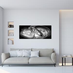Slika moderne sive apstrakcije (120x50 cm)