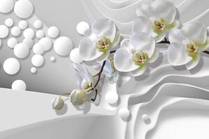 Samoljepljiva tapeta orhideja na apstraktnom pozadini