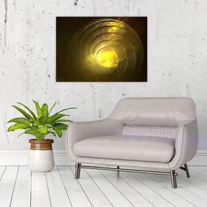 Slika žute apstraktne spirale (70x50 cm)