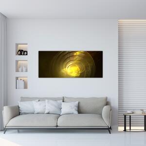 Slika žute apstraktne spirale (120x50 cm)