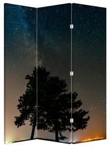Paravan - Noćno nebo s drvećem (126x170 cm)