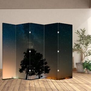 Paravan - Noćno nebo s drvećem (210x170 cm)