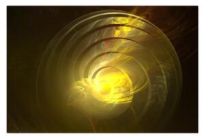 Slika žute apstraktne spirale (90x60 cm)