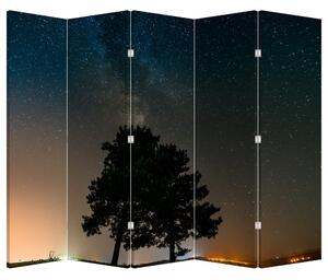 Paravan - Noćno nebo s drvećem (210x170 cm)