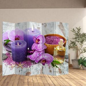 Paravan - Orhideje i svijeće (210x170 cm)