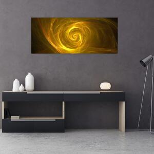 Slika apstraktne žute spirale (120x50 cm)