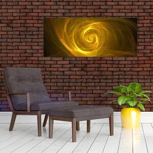 Slika apstraktne žute spirale (120x50 cm)