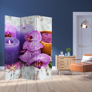Paravan - Orhideje i svijeće (126x170 cm)