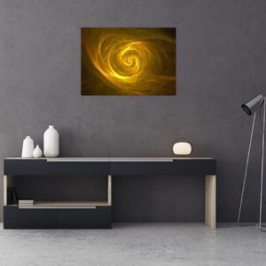 Slika apstraktne žute spirale (70x50 cm)
