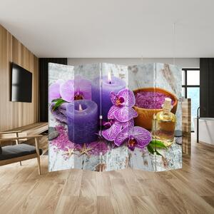 Paravan - Orhideje i svijeće (210x170 cm)