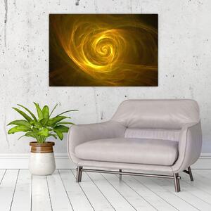 Slika apstraktne žute spirale (90x60 cm)