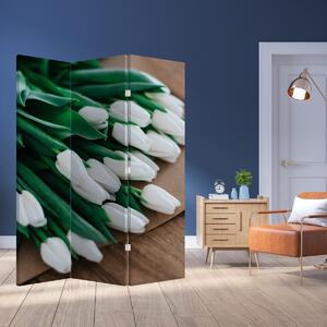 Paravan - Buket bijelih tulipana (126x170 cm)