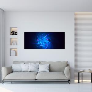 Moderna slika plave apstrakcije (120x50 cm)