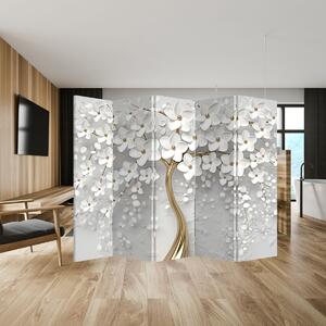 Paravan - Bijelo stablo s cvijećem (210x170 cm)