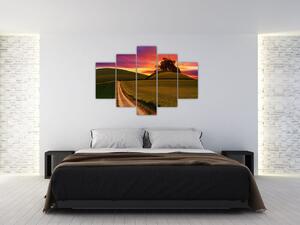 Slika polja sa zalaskom sunca (150x105 cm)