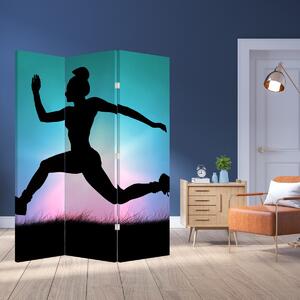 Paravan - Silueta žene koja skače (126x170 cm)
