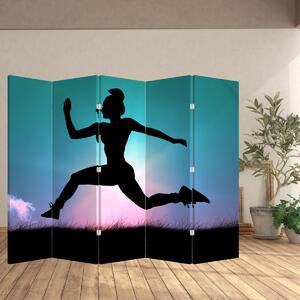 Paravan - Silueta žene koja skače (210x170 cm)