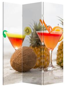 Paravan - Ananas i čaše na plaži (126x170 cm)
