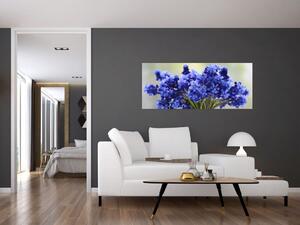 Slika buketa plavog cvijeća (120x50 cm)