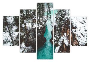 Slika - planinska rijeka zimi (150x105 cm)