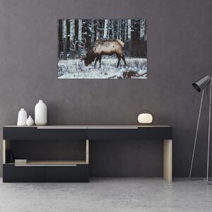 Slika - jelen zimi (90x60 cm)