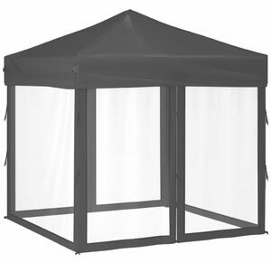 VidaXL Sklopivi šator za zabave s bočnim zidovima 2 x 2 m crni