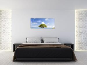Slika plaže s drvetom (120x50 cm)