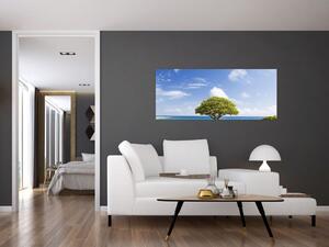 Slika plaže s drvetom (120x50 cm)