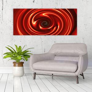 Apstraktna slika - crvena spirala (120x50 cm)