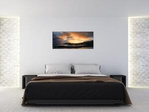 Slika - plaža s oblačnim nebom (120x50 cm)