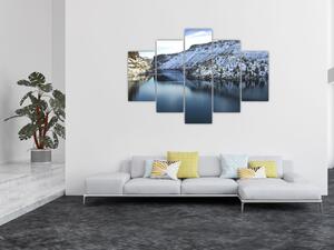 Slika - zimski krajolik s jezerom (150x105 cm)