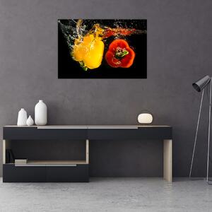Slika - paprike u vodi (90x60 cm)