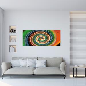 Apstraktna slika - spirala u boji (120x50 cm)