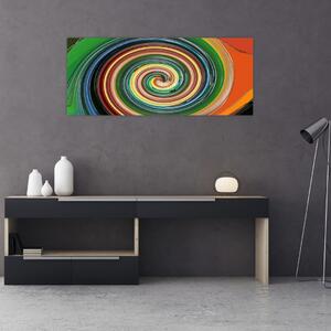 Apstraktna slika - spirala u boji (120x50 cm)