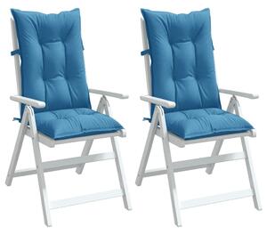 VidaXL Jastuci za stolice 2 kom prošarano plavi 120x50x7 cm od tkanine