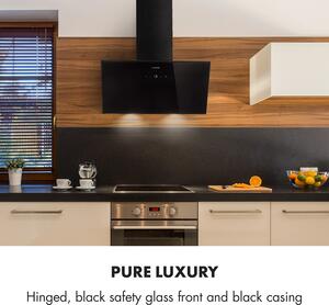Klarstein Laurel 60, kuhinjska napa, 60 cm, 350 m³/h, LED zaslon osjetljiv na dodir, crna