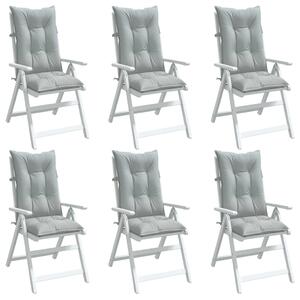 VidaXL Jastuci za stolice 6 kom svjetlosivi 120x50x7 cm od tkanine