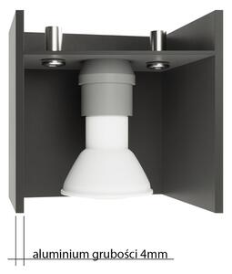 Siva stropna svjetiljka s metalnim sjenilom 10x10 cm Lorum – Nice Lamps