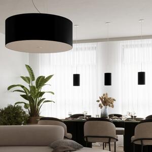 Crna stropna svjetiljka s tekstilnim sjenilom ø 60 cm Volta – Nice Lamps