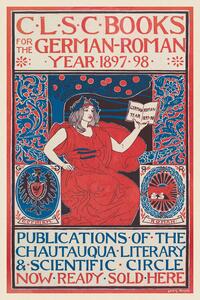 Reprodukcija C.L.S.C Books (Retro Advert in Black and Red) - Louis Rhead