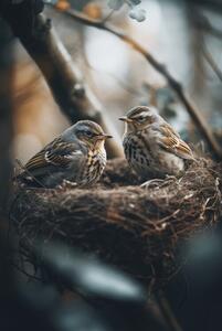 Fotografija Birds In Nest No 2, Treechild