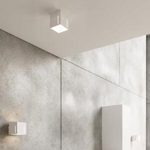 Bijela stropna svjetiljka s metalnim sjenilom 10x10 cm Pax – Nice Lamps