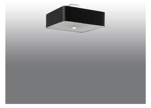 Crna stropna svjetiljka sa staklenim sjenilom/s tekstilnim sjenilom 45x45 cm Kortez – Nice Lamps