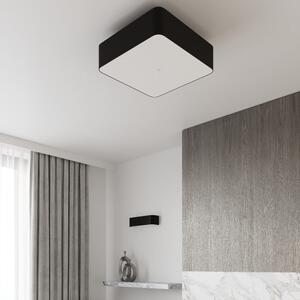 Crna stropna svjetiljka sa staklenim sjenilom/s tekstilnim sjenilom 55x55 cm Kortez – Nice Lamps