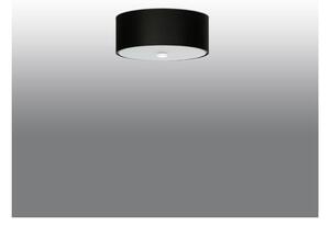 Crna stropna svjetiljka s tekstilnim sjenilom ø 30 cm Herra – Nice Lamps
