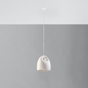 Bijela viseća svjetiljka s keramičkim sjenilom ø 25 cm Sativa – Nice Lamps