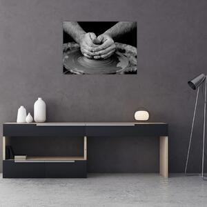 Crno-bijelo slika - proizvodnja keramike (70x50 cm)