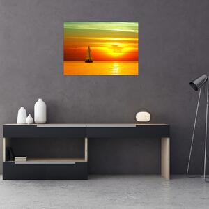 Slika zalaska sunca s jahtom (70x50 cm)